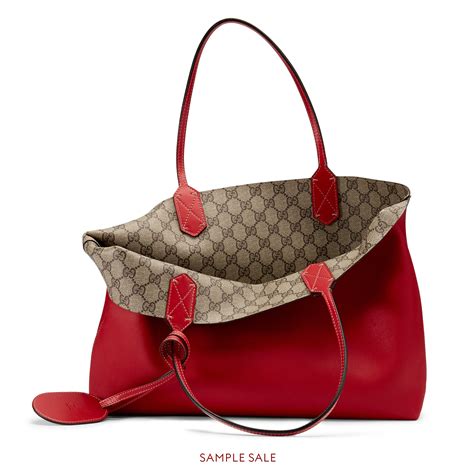 reversible gg leather tote gucci|gucci tote with zipper.